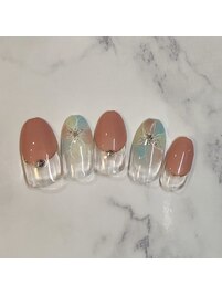 フラワーフレンチネイル