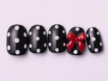 ジェミーネイル エビス(Jemiy nail ebisu)/ドット赤リボン10180yen