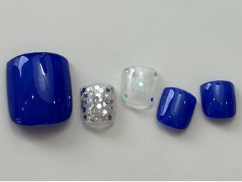 ネイルメゾン 天神店(NAIL MAISON)/青キラキラクリア夏¥9000