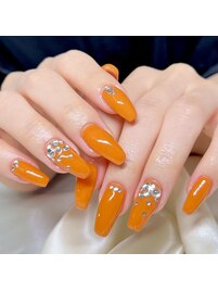オレンジ☆ネイル