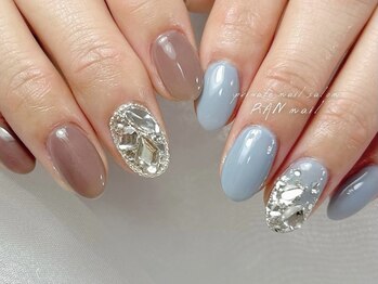 RANnail/アシメ×ビジューネイル