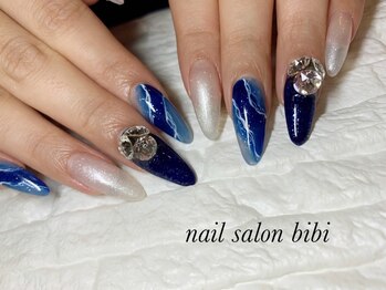 ネイルサロン ビビ(bibi)/夏の大理石デザイン