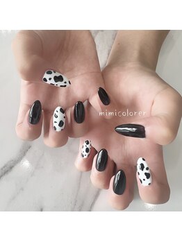 ミミクロレ(MiMi colorer)/ブラックワンカラー＋アニマル柄