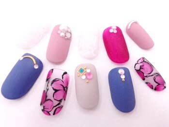 ネイルサロンクイール 宇都宮店(NAIL SALON QUILL)/マットフラワーネイル