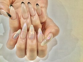 ☆黒ラインフレンチ×オーロラ☆