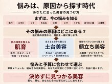 毛穴・肌質・小顔まで！原因に合わせた最新テクノロジーで、内側から育ち続ける根本土台美容を叶えます。