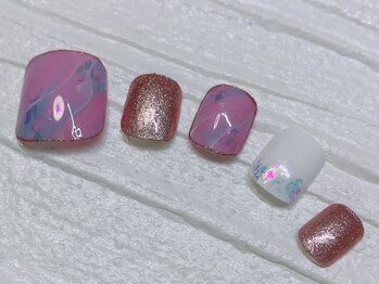 紫陽花カラーでニュアンスフット