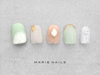 マリー ネイルズ いわきラトブ店(MARIE NAILS)/定額6600円税込 グリーン　0819b