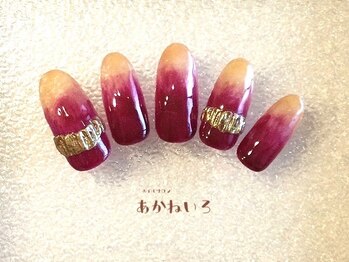 ネイルサロン あかねいろ/秋冬ネイル　ぶどうグラデ