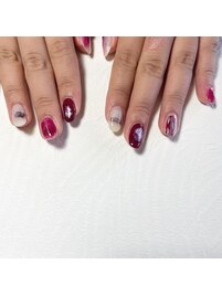 ボルドー/シルバー・ニュアンス