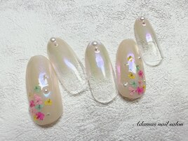押し花ミラーネイル