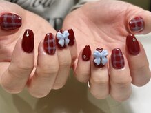インク(inc)/ボルドー リボンネイル
