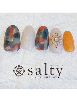 ネイルアンドアイラッシュサロン ソルティ 寺田町(salty)/ニュアンスネイル