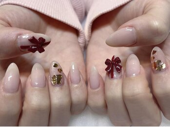 ララアンジュ(LaLa-Ange)/赤リボンネイル