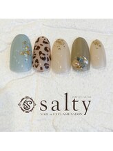 ネイルアンドアイラッシュサロン ソルティ 寺田町(salty)/ヒョウ柄ネイル