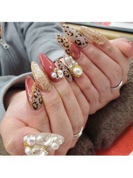 ネイルサロン ティプレシャス(T Precious)/キラキラ☆レオパードネイル