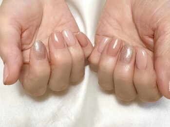 ヒールネイル(heal nail)/beige×mag×白っぽpink~