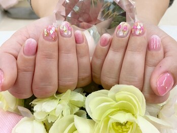 プルミエ ネイル(Premier Nail)/シェルネイル☆キラキラピンク