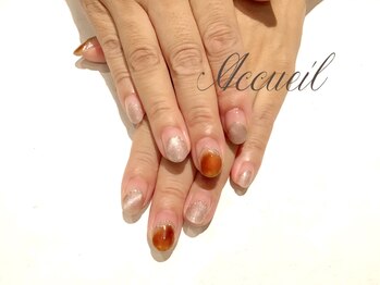 アクイユ 銀座店(ACCUEIL)/べっこうマグネットネイル