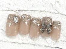 ネイルメゾン 池袋店(NAIL MAISON)/ラメグラリボン￥10550
