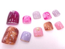 ネイルサロンクイール 宇都宮店(NAIL SALON QUILL)/べっ甲＋ラメライン