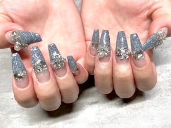 ネイルサロン ジョアアンジェ 天王寺店(joie ange)/フラッシュネイル　雪ネイル