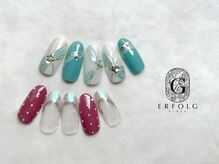 ネイルサロン エアフォルク 銀座(Erfolg)/リボン×ミラーフレンチ