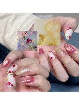 サロンパルヨン ヘアー アンド ネイル(SALON paljon Hair&Nail)/水彩画お花定額デザイン