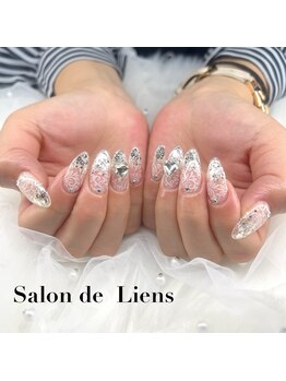 サロンド リアン(Salon de Liens)の写真/【質×スピーディーな施術☆】豊富なパーツでごてごてからシンプルワンカラーまで美フォルムな爪が叶う！