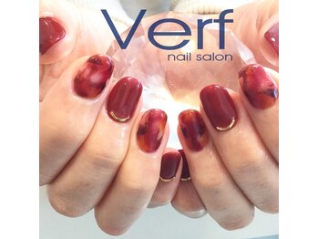 ネイルサロン べルフ(nail salon Verf)/ボルドーべっ甲ネイル(^^)