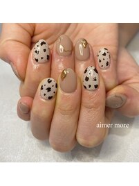 ミラー×ダルメシアンネイル