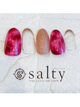 ネイルアンドアイラッシュサロン ソルティ 寺田町(salty)/べっ甲ネイル