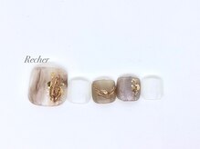 ネイルサロンリシェ 烏丸御池(Recher)/ニュアンス×ミラー