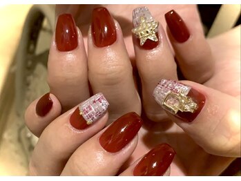 ネイルサロン ドレス(Nail Salon Dress)/［坂田］ボルドー×ツイード :）
