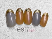 エストラッシュアンドネイル 銀座店(est lash&nail)/オーロラガラスフレンチ