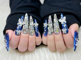 ★ロングブルーミラーネイル★