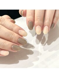 ワンカラーネイル2色使い