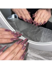 ボルドーフラッシュネイル