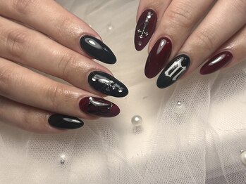 ジョアネイル(JOA Nail)/ワンカラー/シール/黒/ボルドー