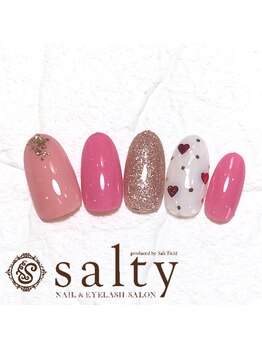 ネイルアンドアイラッシュサロン ソルティ 寺田町(salty)/ハートネイル