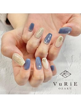 ヴリエ 小作店(VURIE)/ミラーでフラワーアートネイル