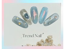 トレンドネイルスタジオ(Trend Nail Studio)/控えめな色味+夏に合う青パーツ