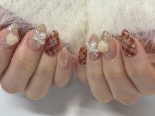 シピ ネイル(Chipi Nail)/薔薇×チェック