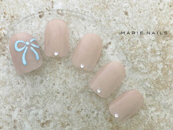 マリーネイルズ 近鉄あべのハルカス店(MARIE NAILS)/新規様 6000円 リボン 0814b