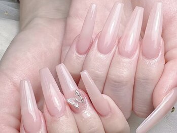 シーアンドビーネイル(C&B Nail)/チップ長さだし、ワンカラー