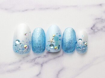池袋ネイルサロン イイネイル(Ee-Nail)/キラキラ海ネイル初回￥7500