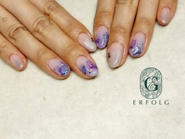 パラジェル×梅雨フラワーネイル