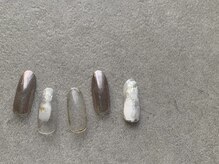 ドレス ネイルアンドアイラッシュ 三国(Dress)/brown × white