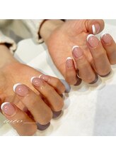 ネイルサロン イントゥ(into_)/バーチャルフレンチ　ピンク