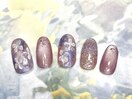 紫陽花しずくネイル